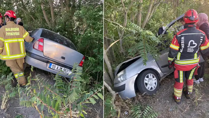 Balıkesir’de Otomobilin Şarampole Yuvarlanması: Korkutan Kaza Detayları